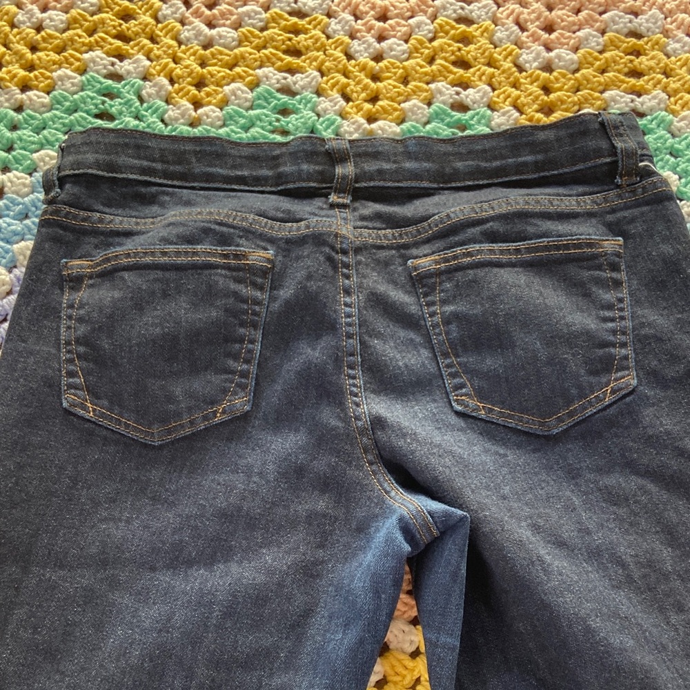 3/$12 St. John's Bay Dark Wash Capri Cropped Jeans Stretch Low Rise 10 P 32x21 - Picture 10 of 11